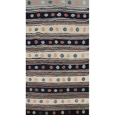Hand Woven Oriental 100% Wool Carpet Southwestern Tribal Multi-Colored Kilim Area Rug - 10' 1'' X 5' 2''