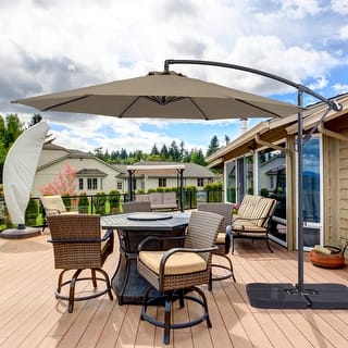BONOSUKI 10ft Patio Offset Umbrella Outdoor Hanging Umbrella