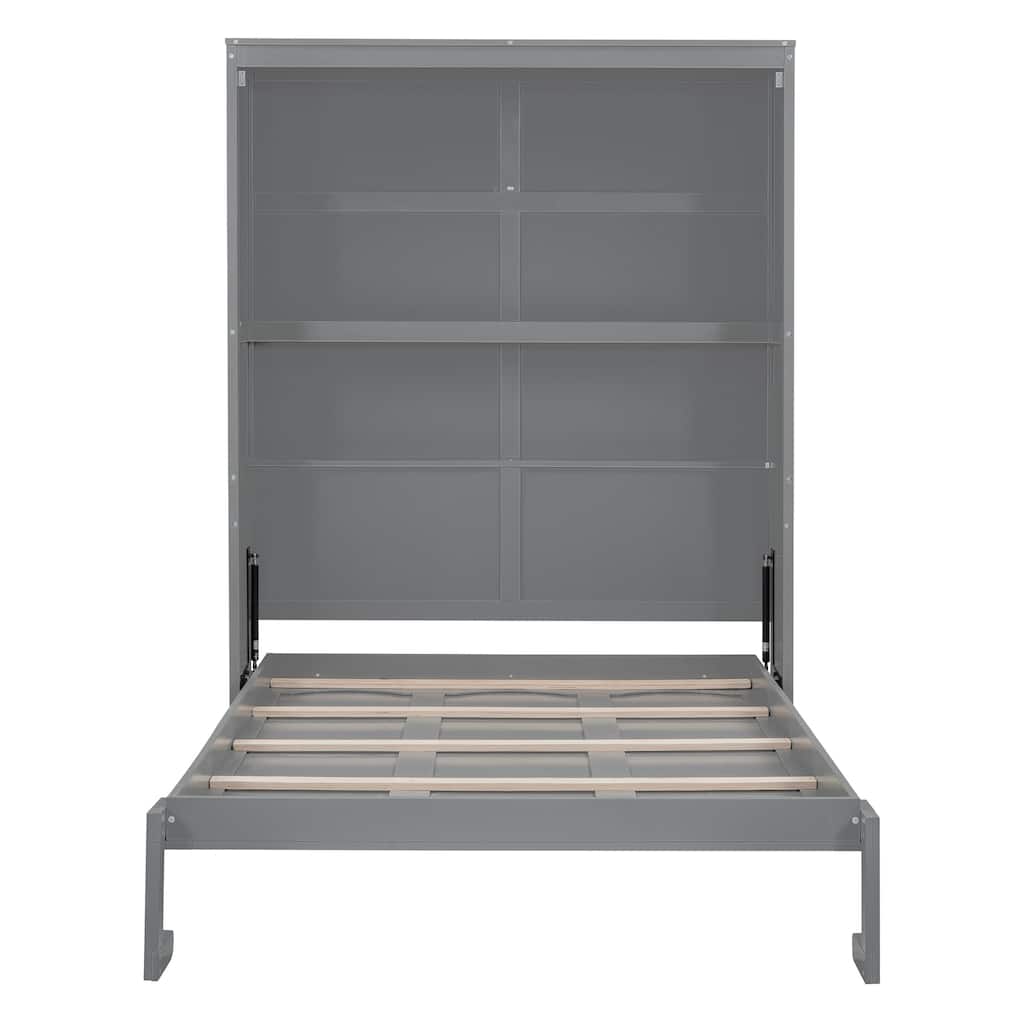 Wood Murphy Bed Folding All-in-One Cabinet Shelf Wall Bed