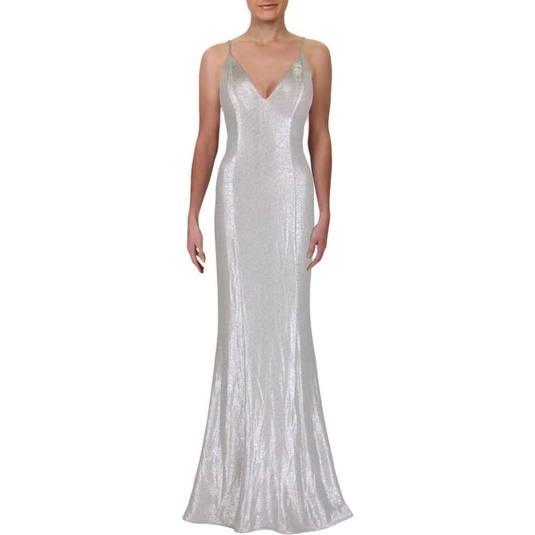 Aidan by Aidan Mattox Womens Metallic Mermaid Evening Dress Gown BHFO 4562