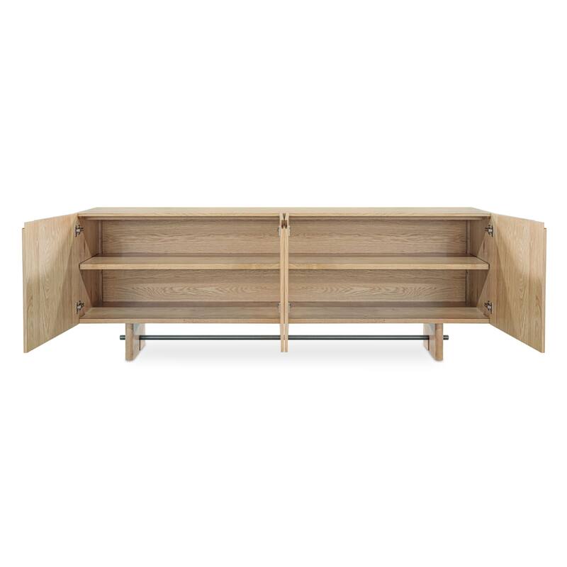 Title: NADAAL STUDIOS Thornefield Sideboard, Minimalist Solid Oak with Rounded Edges, Natural