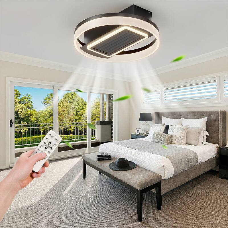 Leafless Ceiling Fan with Remote Control - Black
