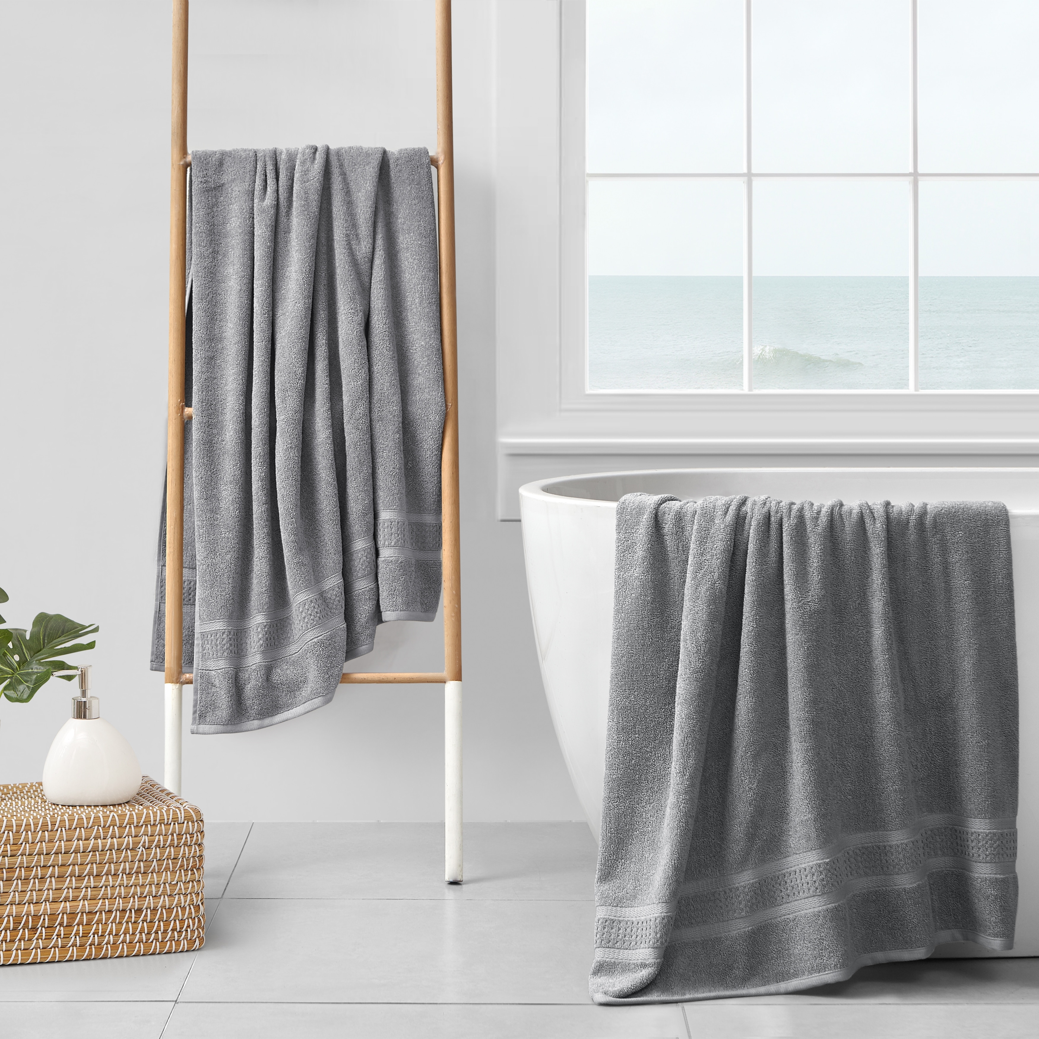 Nautica Belle Haven 6-Piece Towel Set in Moorings Grey (As Is Item) - Bed  Bath & Beyond - 26267008