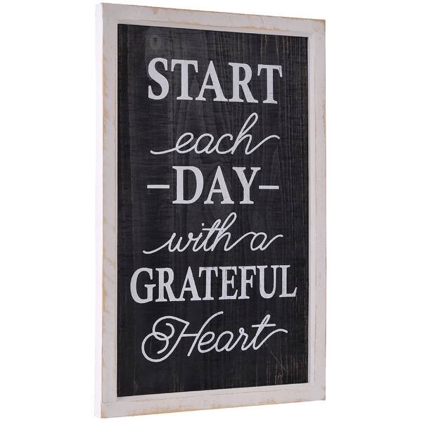 Shop 20 Black And White Start Each Day With A Grateful Heart Wall Decor Overstock 28125120