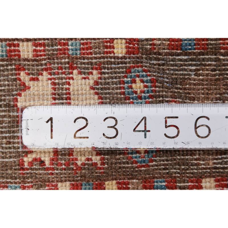 Brown Kazak Oriental Accent Foyer Rug Hand-Knotted Wool Carpet - 2'0"x 3'0"