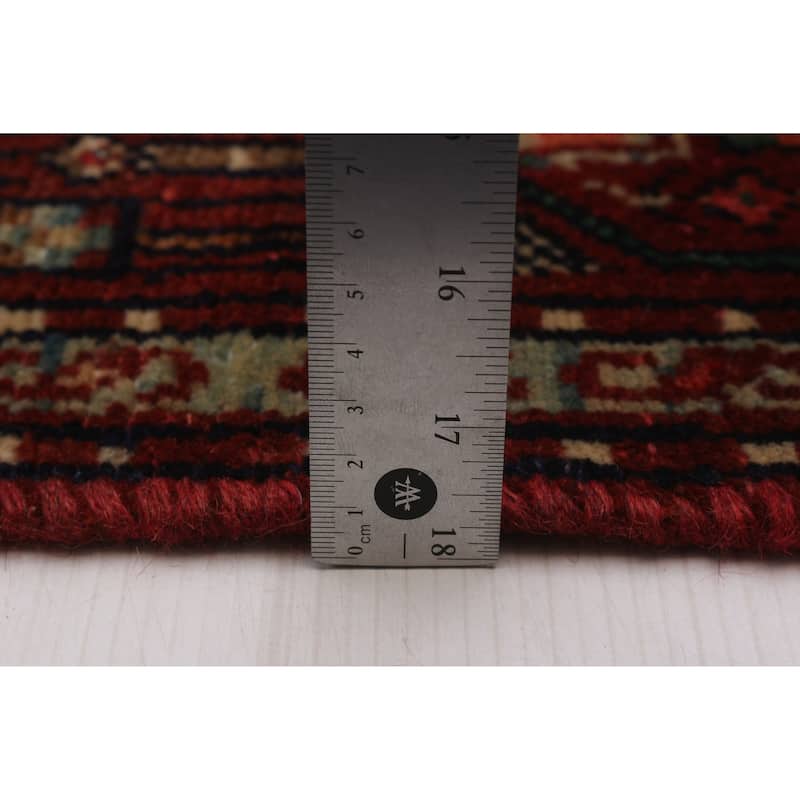 ECARPETGALLERY Hand-knotted Andelz Cream, Red Wool Rug - 3'8 x 10'2