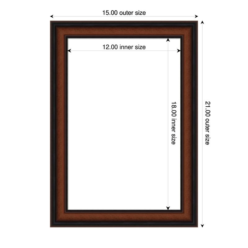 Amanti Art Cyprus Walnut Narrow Framed Dry Erase Magnetic Board - 15 x 21 in