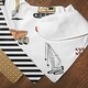 preview thumbnail 5 of 4, Red and Blue Construction Truck Fabric Bandana Baby Bibs (3 Pack Set) - Grey Yellow Orange Brown Black and White Transportation