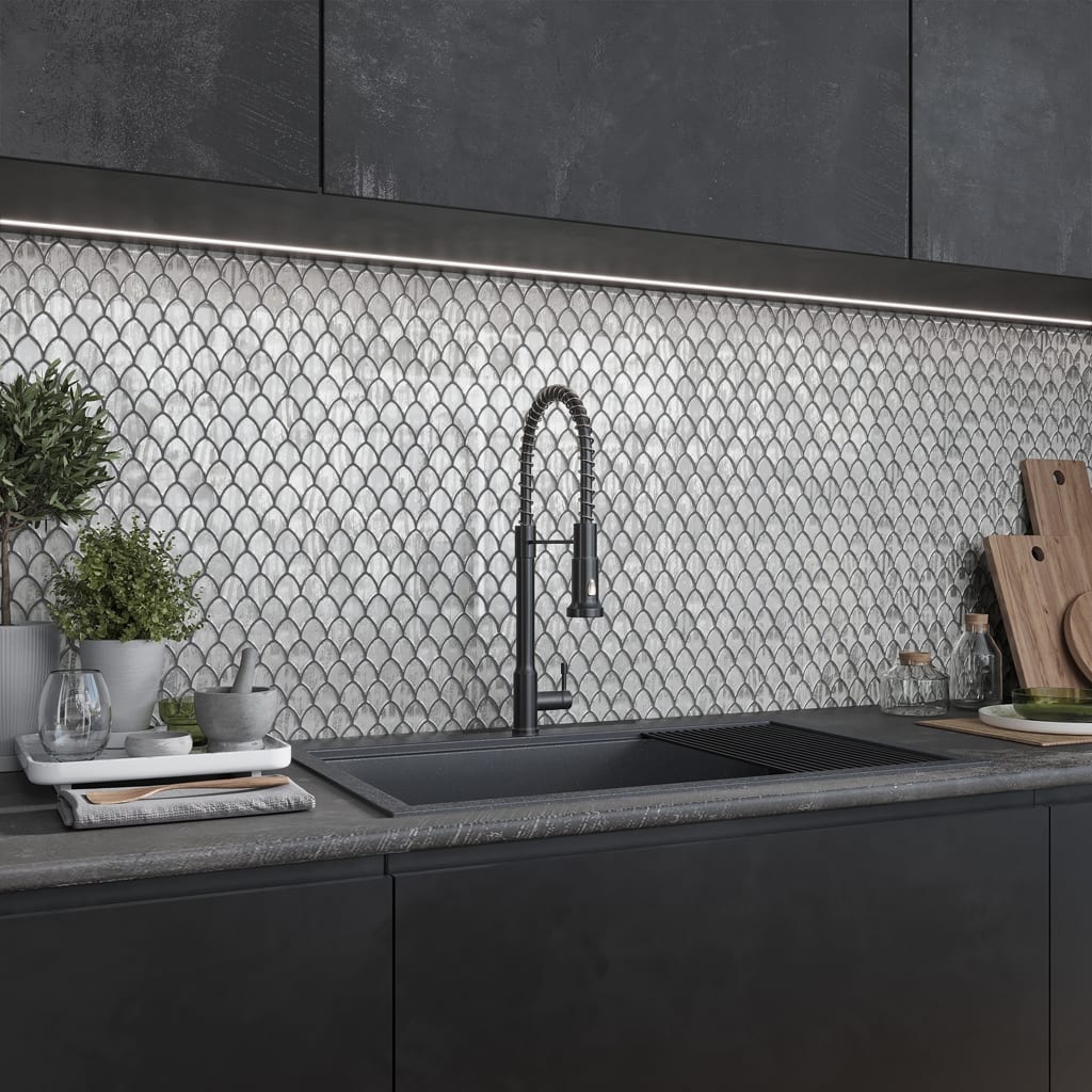 Apollo tile 11" x 11" Majeste Glossy Silver Glass Tile (8.48 sq ft/case) - 10 Pack