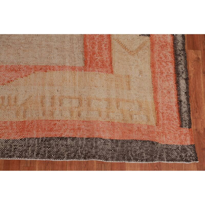 Hand Woven Oriental 100% Jute Carpet Southwestern Modern Brown Kilim Area Rug - 11' 4'' X 9' 9''