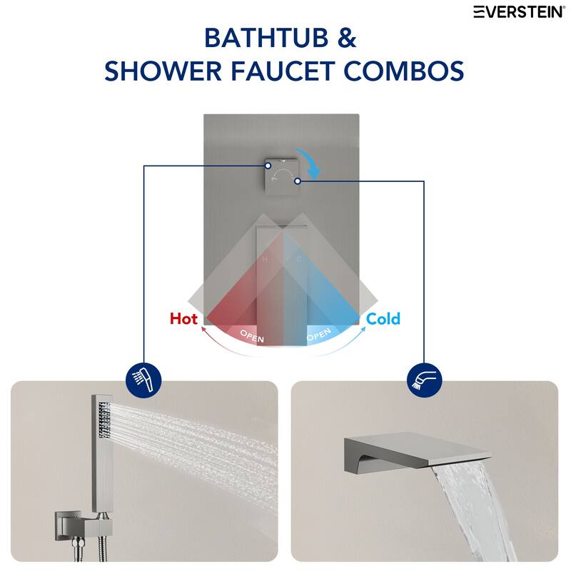 Tub And Shower Faucet Set Complete Shower System with Handheld Shower