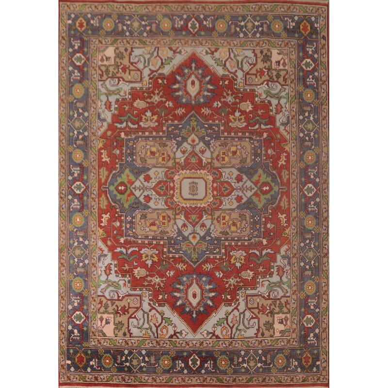 Heriz-Serapi Area Rug Handmade Wool Carpet - 8'11"x 11'10"