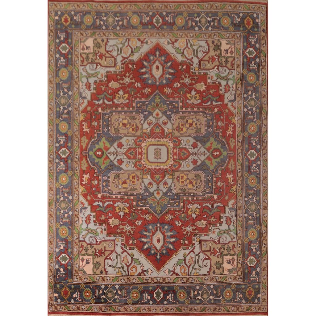 Heriz-Serapi Area Rug Handmade Wool Carpet - 8'11"x 11'10"