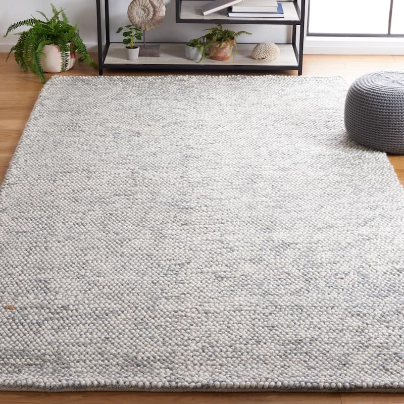 SAFAVIEH Handmade Natura Onica Wool Rug - 6' Square - Grey/Ivory - Square