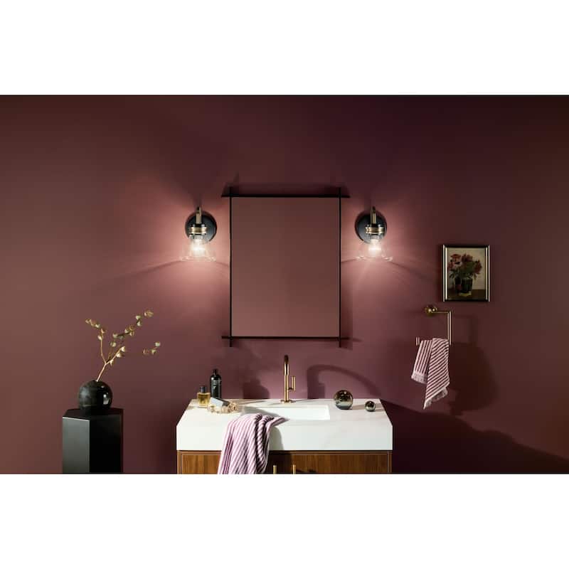 Kichler 55153CLR Farum 10" Tall Bathroom Sconce with Clear Glass Shade