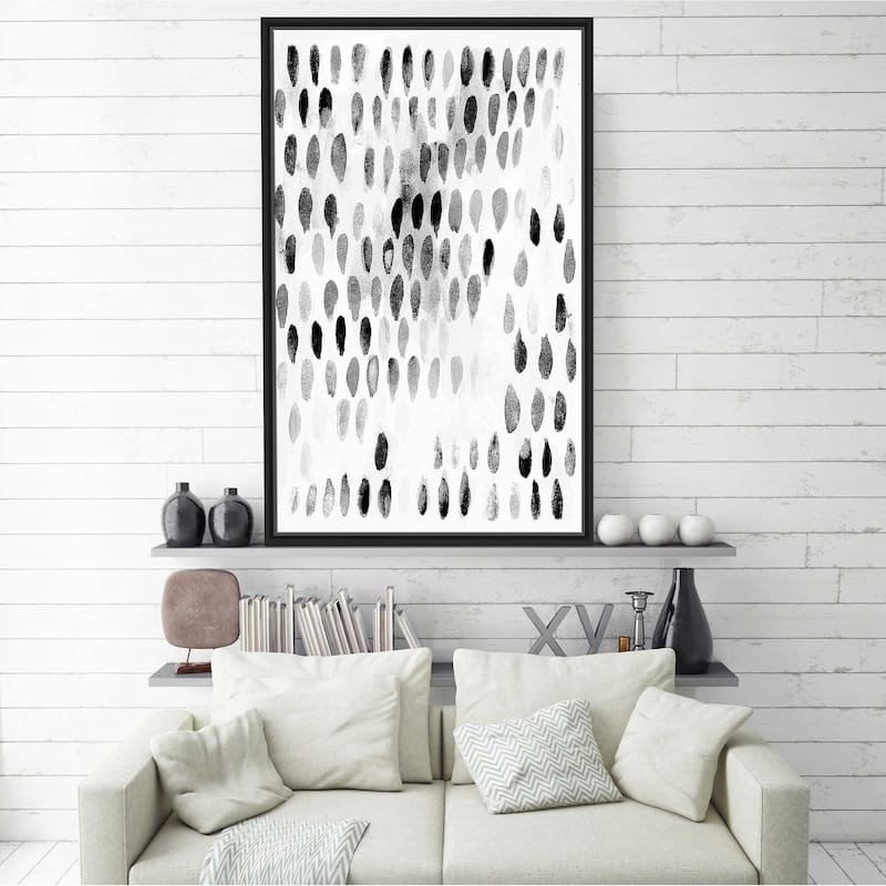 "Black Spots Pattern" Print on Floating Canvas