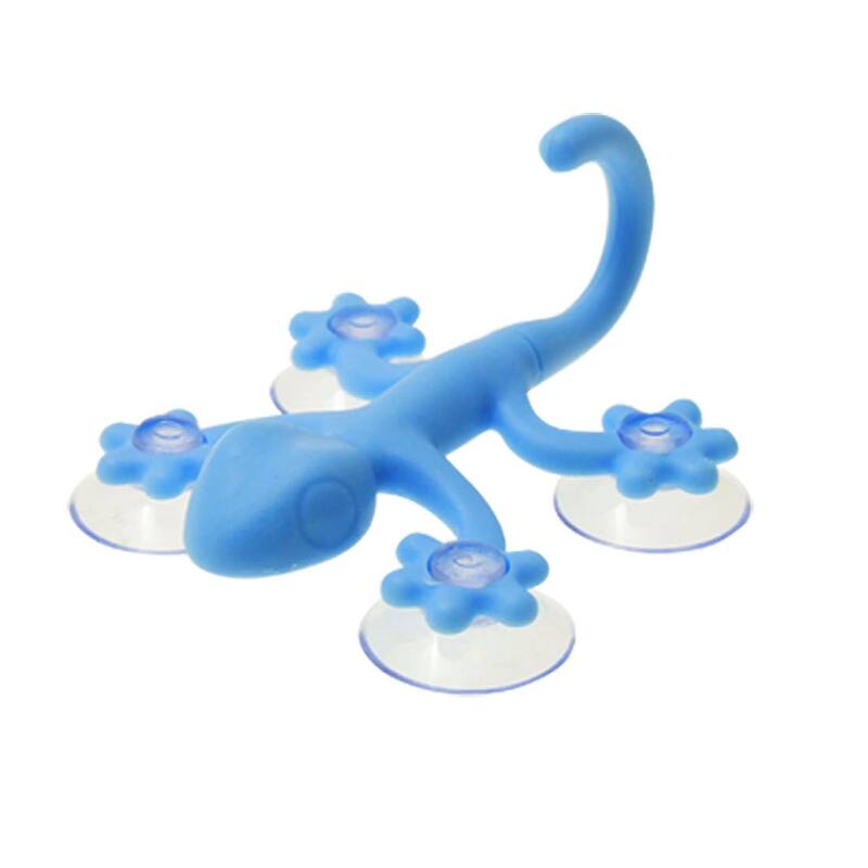 Hard Plastic Gecko Suction Hat Adjustable Hanger Hook - Blue,Clear