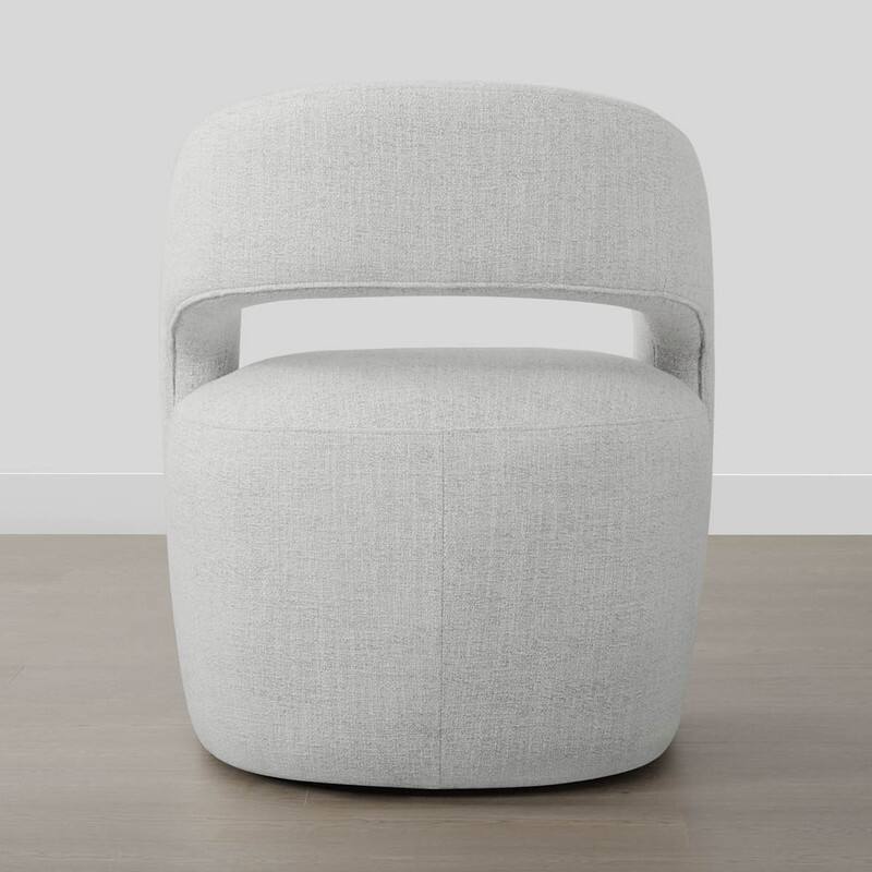 Spruce & Spring Modern Barrel Dining Chair with Casters Rolling Accent Chair