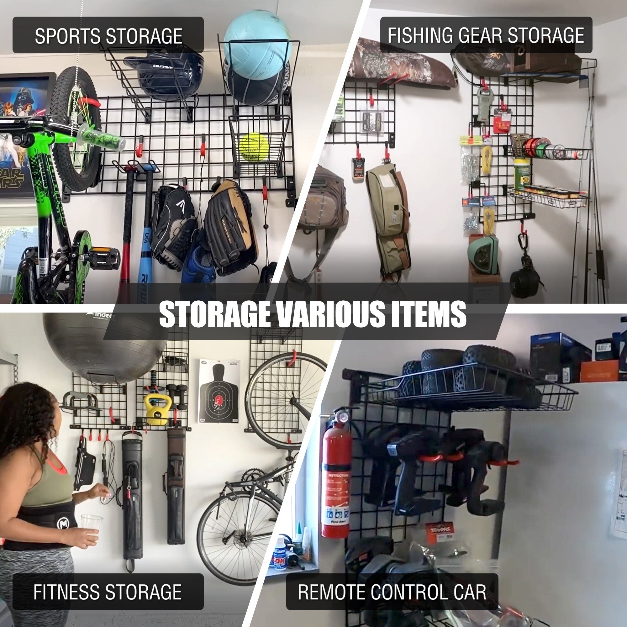 Mythinglogic Sports Equipment Storage System, Wall Mount Garage