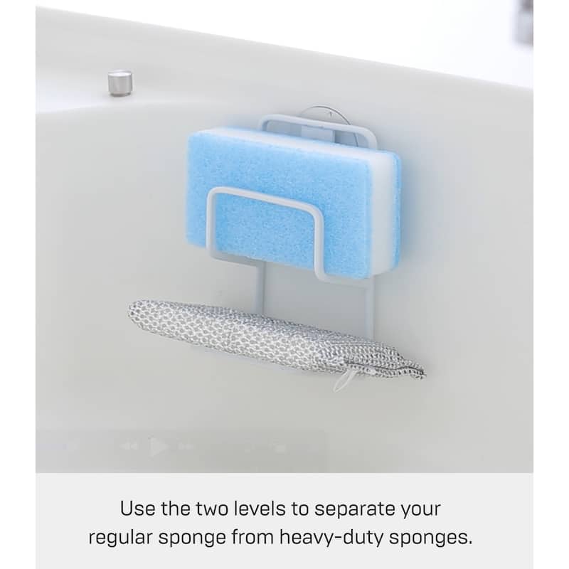 Yamazaki Home Sponge Holder, Steel, Holds 1.1 lbs - L 2.48 x W 2.95 x H 5.0 inches