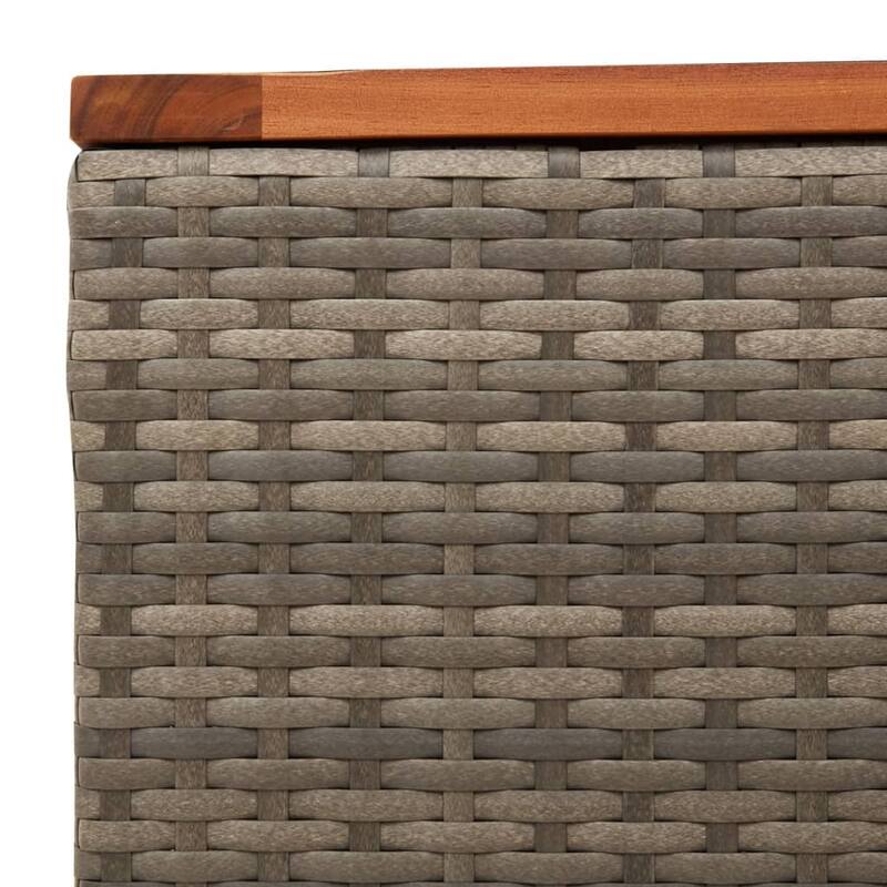 vidaXL Patio Table Outdoor Garden Firniture Side Tea Coffee Table Poly Rattan - 21.7 x 21.7 x 14.6 in