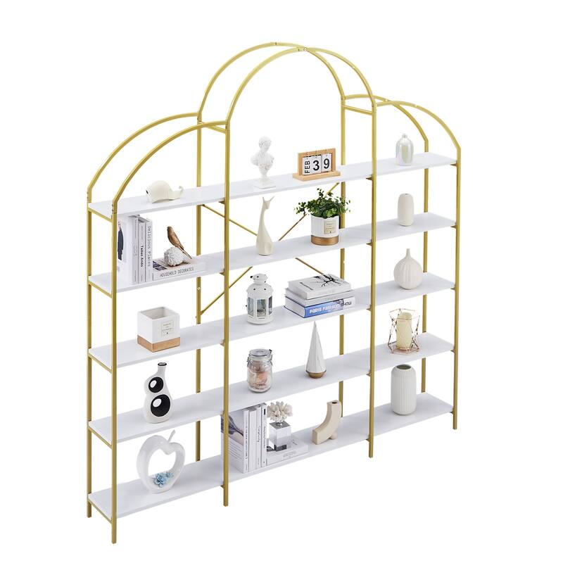 74.8 Inch 5 Tiers Office Bookcase Bookshelf
