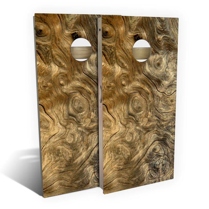 Buckeye Burlwood Outdoor Cornhole Board Set - Premium 2x4 - Include ALL Accessories