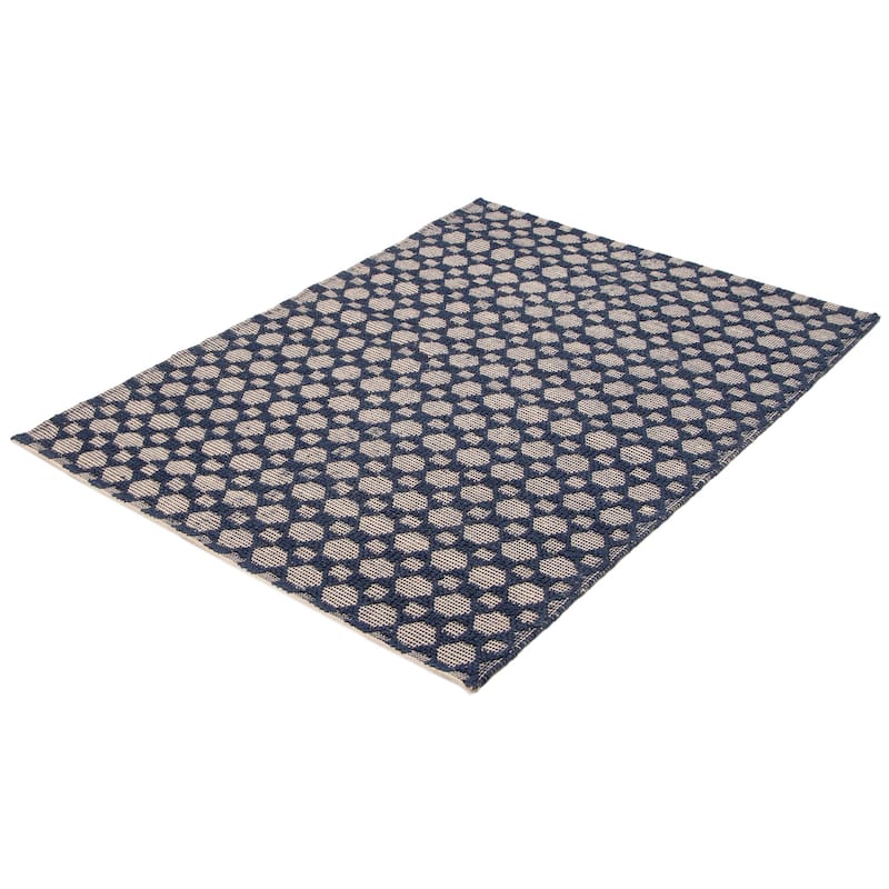 ECARPETGALLERY Braid weave Sienna Navy Wool Rug - 5'3 x 7'5