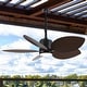 preview thumbnail 11 of 18, 42" Tropical Palm Leaf 5-Blade Outdoor Gazebo Portable Ceiling Fan with Remote and Light - 42" W x 13.7" H