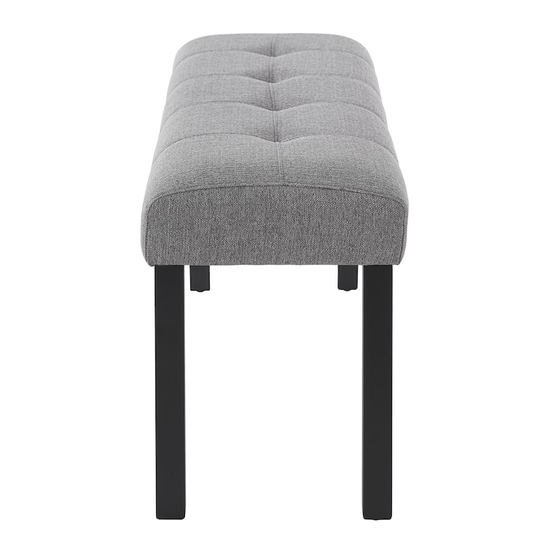 Roomfitters Modern Tufted Linen Dining Bench, 47 Inch Upholstered Entryway Bench with Wood Legs, Bedroom End Seating
