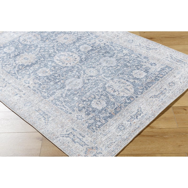 Livabliss Transitional Vinny Medallion Washable Area Rug