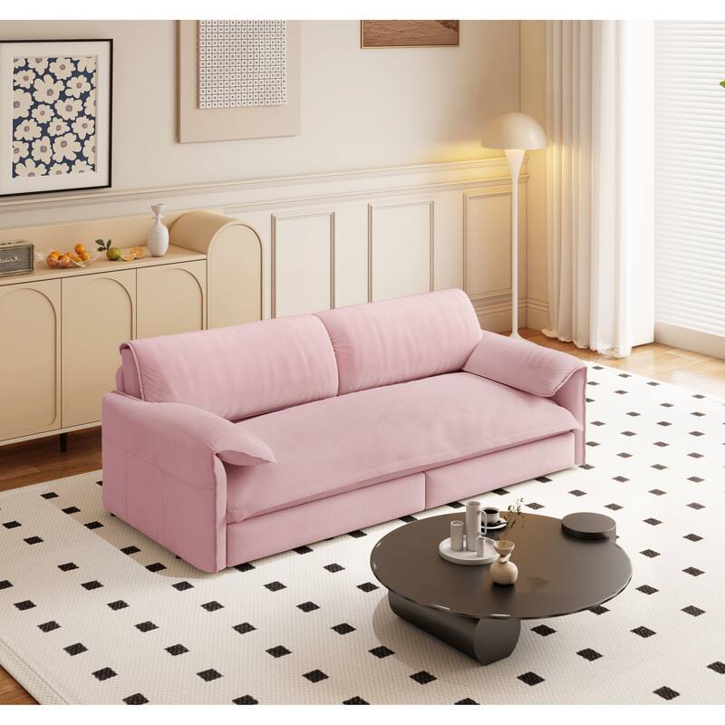 GDFStudio - Velvet 66" Convertible Velvet Sofa Bed with Side Storage