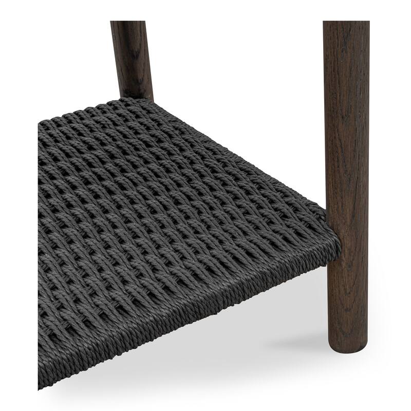 NADAAL STUDIOS Corlan Nightstand, Oak Frame with Paper Rope Shelf 1-Drawer Bedside Table, Brown