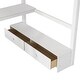 preview thumbnail 11 of 22, Solid Wood Loft Bed with Bulit-in Desk and LED Light, Full Size Loft Bedframe with Storage Bench, Shelves, 2 Drawers & USB Port