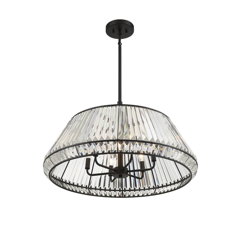 Savoy House 7-1610-6 Pyramid 6 Light 29" Wide Crystal Drum Chandelier