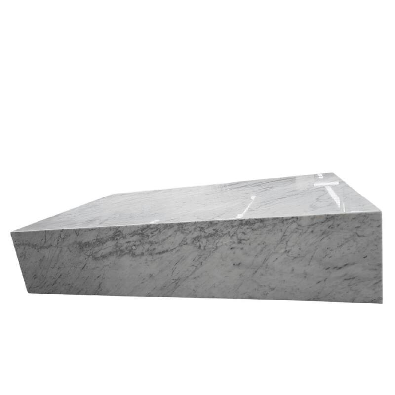BETACH Genuine Marble Block Coffee Table - Carrara Marble