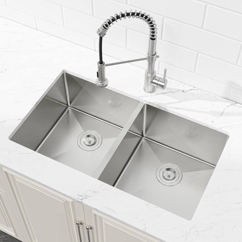 Embedded Double Bowl Kitchen Sink