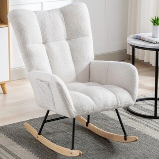 Soft Teddy Fabric Rocking Chair for Nursery - Bed Bath & Beyond - 40586255