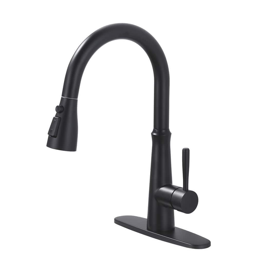 WOWOW Single Handle 3-Mode Pull Out Sprayer Kitchen Faucet