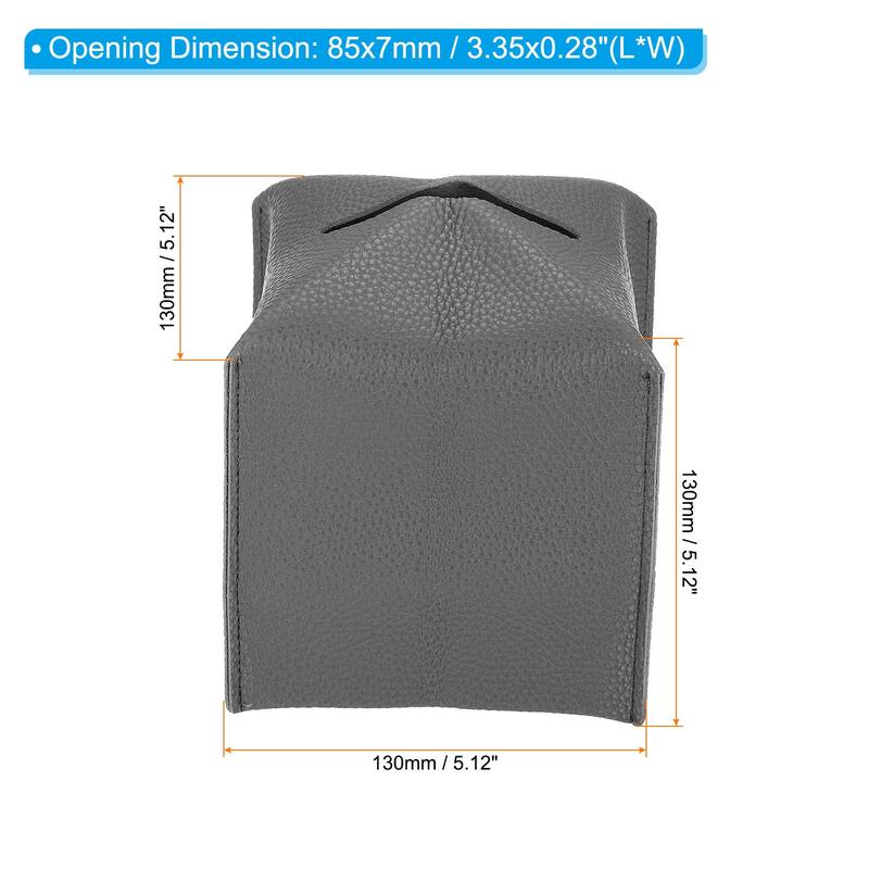 5x5x5" Tissue Box Cover PU Leather Decorative Holder Dispenser