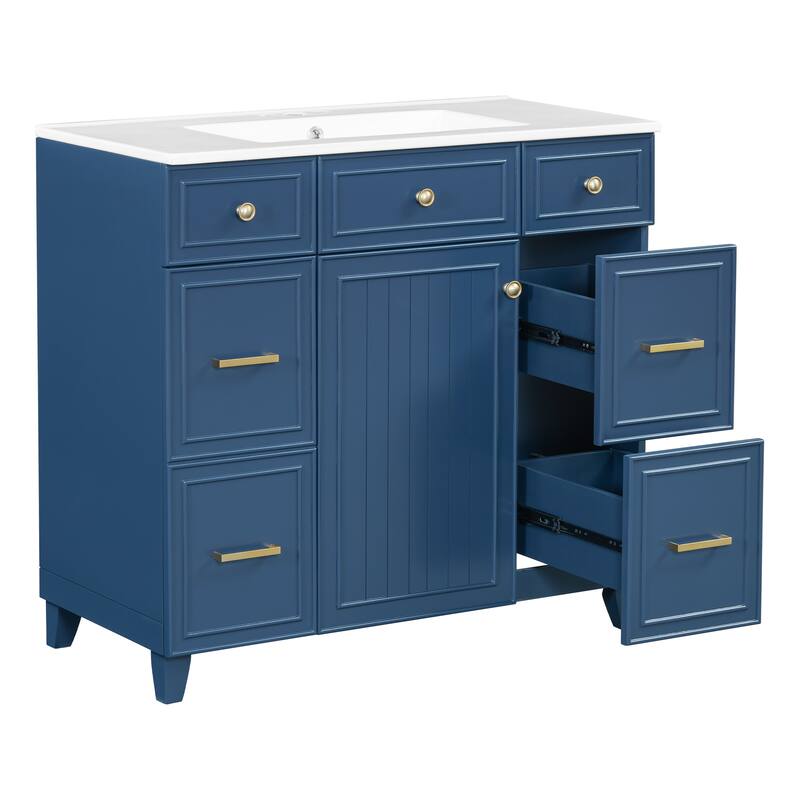 36" Bathroom Vanity with Ceramic Sink