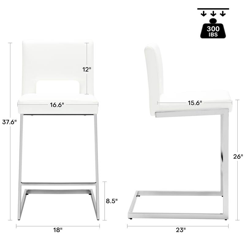 26" Counter Height Bar Stools Set of 2/3 with Metal Frame - 18"W x 23"D x 37.6"H