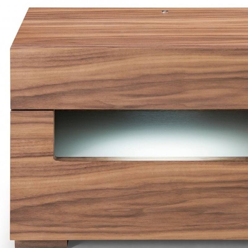 HomeRoots 16" Wood Lighted Two Drawer Nightstand