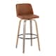 Option Camel Faux Leather/Round Black Footrest