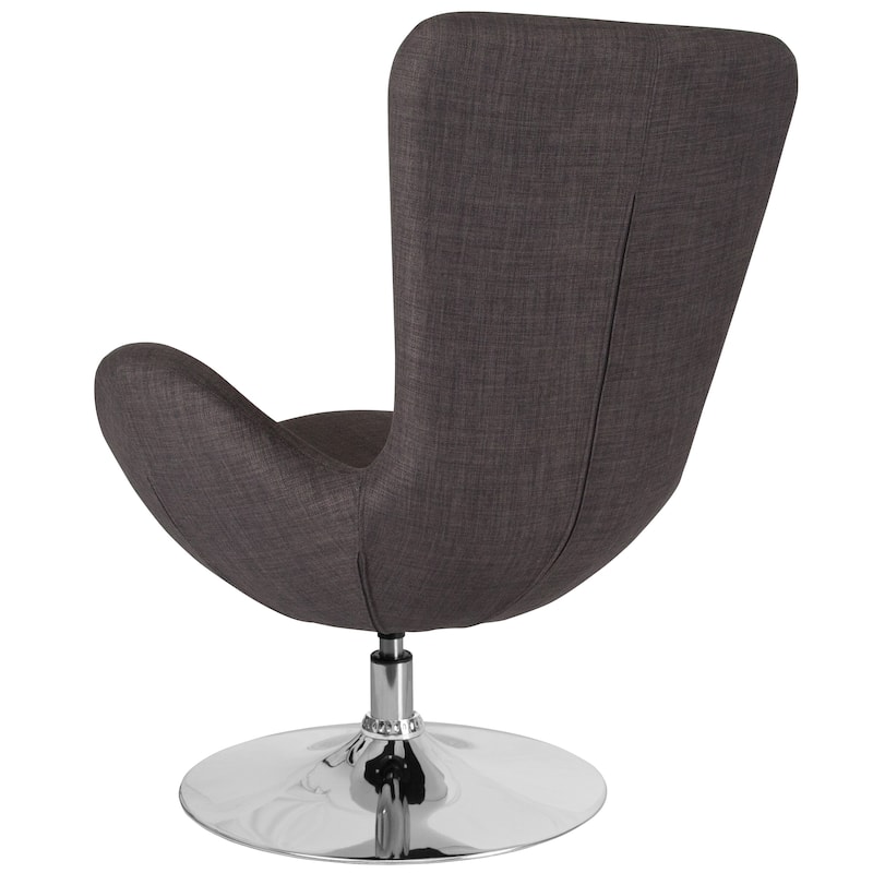LeatherSoft Swivel Side Reception Chair with Bowed Seat