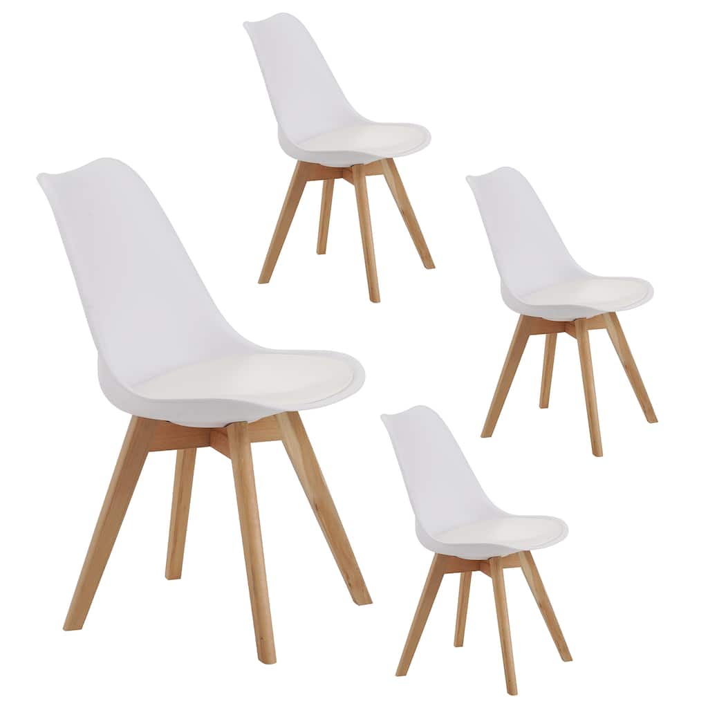 Set of 4 dining chairs, medieval modern style dining chairs for kitchen and dining room, with wooden legs