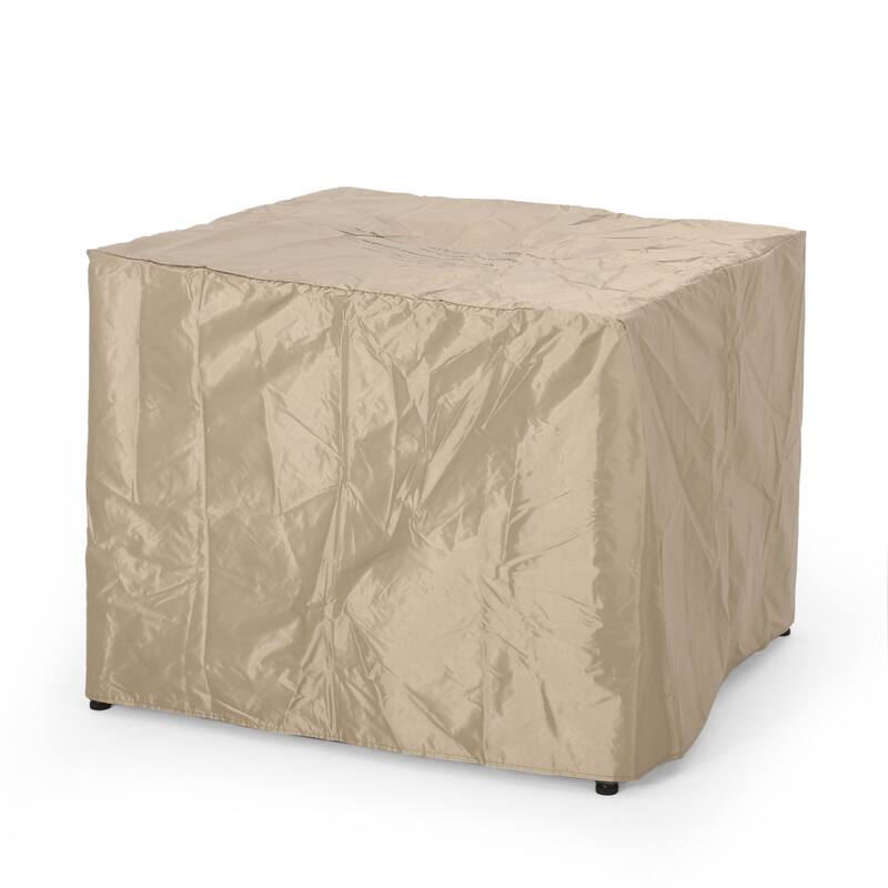 Roomfitters Outdoor Square Propane Fire Pit Table, 31'' WPC Base Gas Fireplace with 40,000 BTU Burner and Lava Rocks