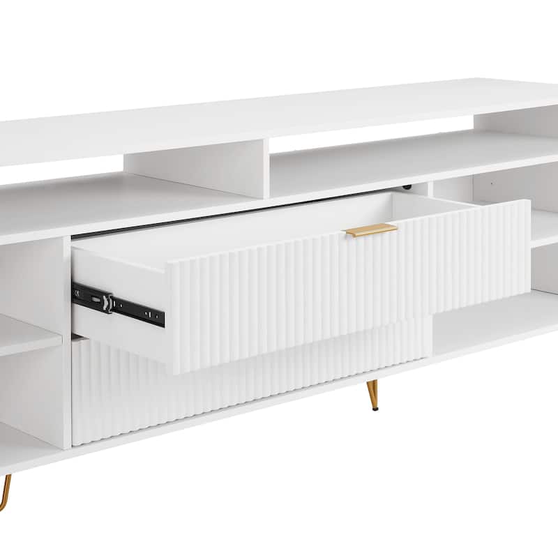 Manhattan Comfort Dumbo Mid-Century Modern TV Stand with 6 Shelves