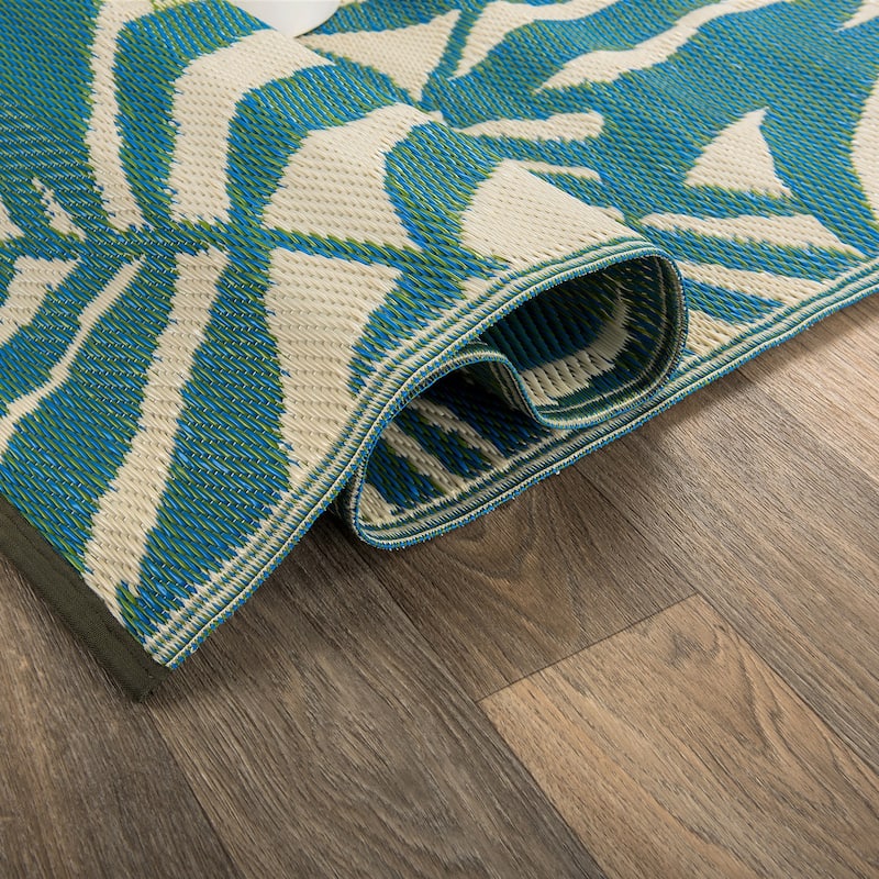 Modern Floral Reversible Plastic Outdoor Rugs