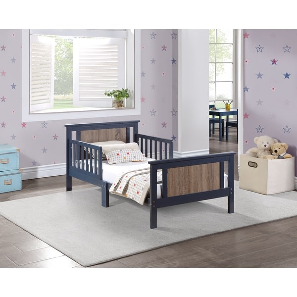 slide 2 of 5, Olive & Opie Connelly Reversible Panel Toddler Bed Midnight Blue